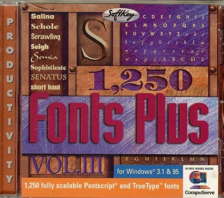 Key Fonts for Windows (1.44MB Floppy, 1994) – Softkey – NEW – FREE SHIPPING