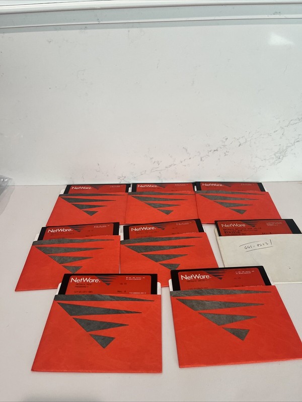 Vintage Novell Netware 2.15 Floppy Discs – Lot of 8 – Untested