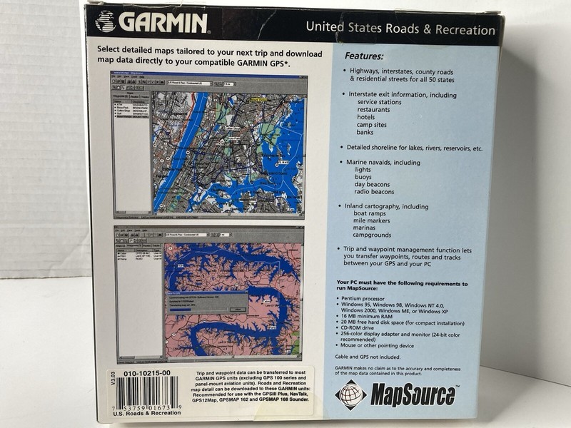 VINTAGE GARMIN MAP SOURCE UNITED STATES Roads & Recreation CD - ROM 2002 gallery