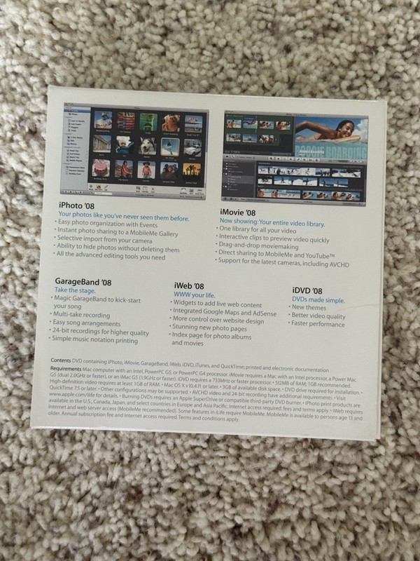 Apple iWork '08 (retail Disc Ver. 8.0.1) iLife '08 (MB015Z/A) Mac gallery