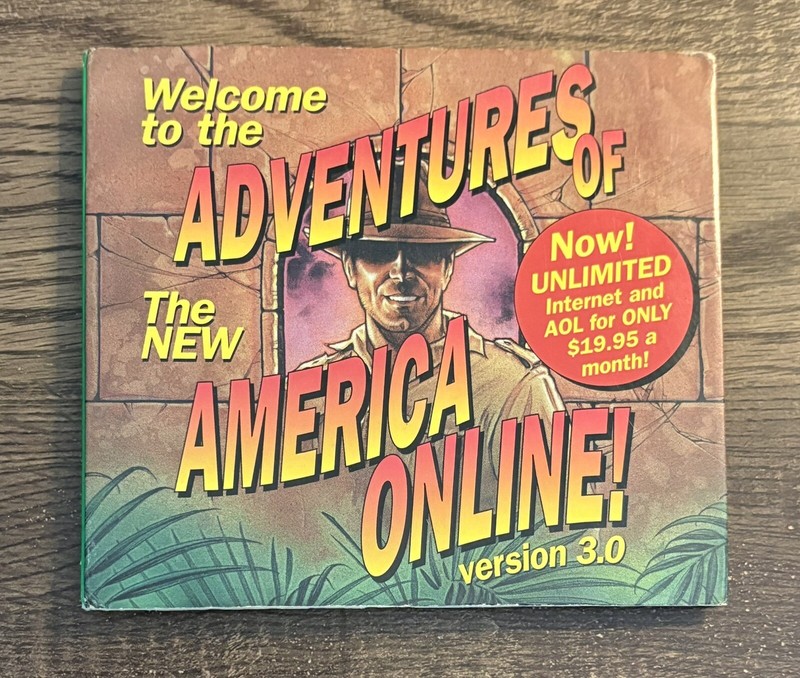 AOL CD-ROM Disc Welcome To Adventures of America Online 3.0 Indiana Jones Themed