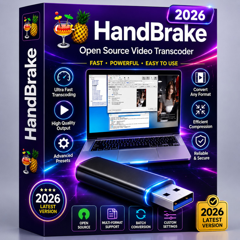 HandBrake 2026 Video Converter Software Transcode Rip Compress ~ Windows or MAC