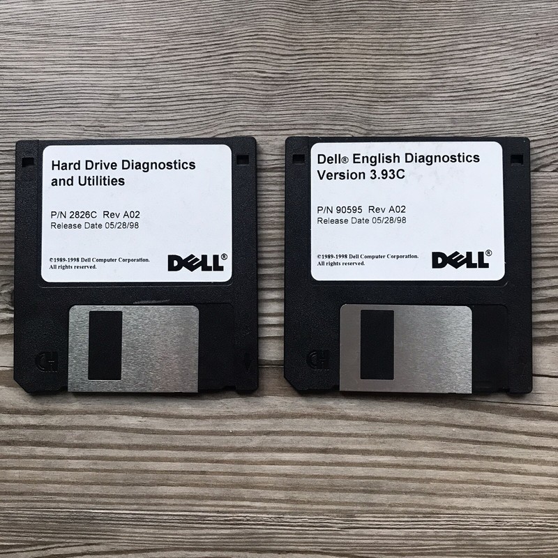 2 Dell English Diagnostic Version 1998 3.5″ floppy disks