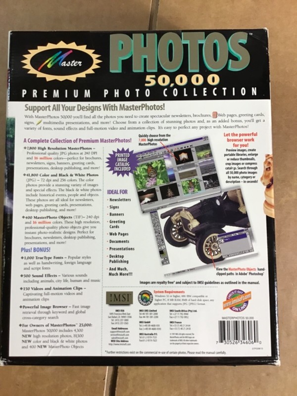 IMSI Master Photos 50,000 Premium Photo Collection Vintage Software New RARE gallery