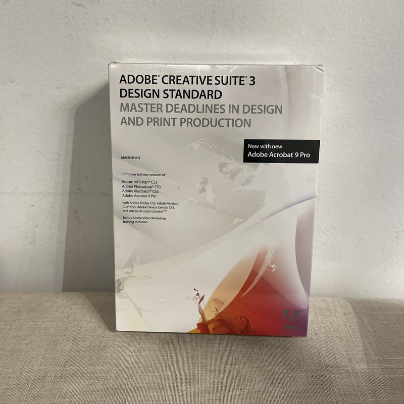 New Adobe Creative Suite 3 Design Standard for MAC Brand-new Sealed W/adobe 9