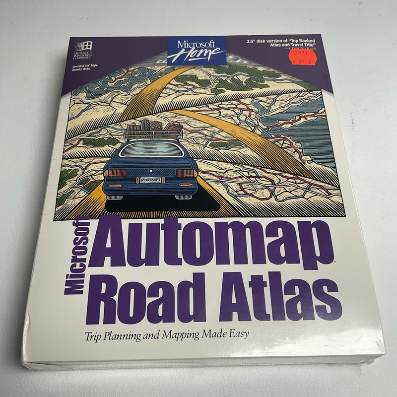 Vintage NOS 95' Microsoft Home Automap Road Atlas 3.5" Disk SEALED