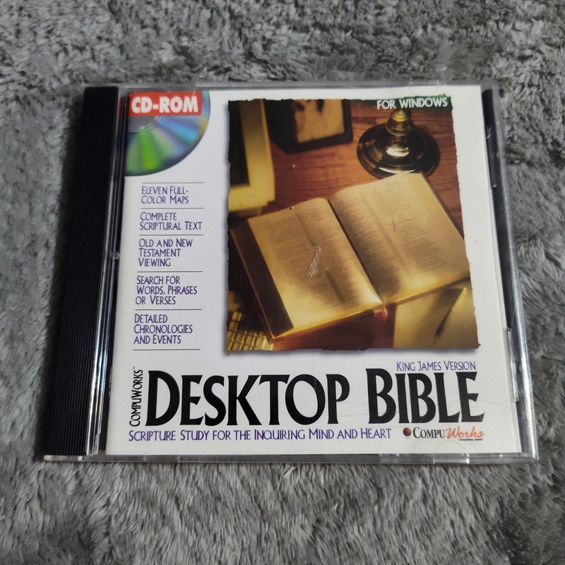 CompuWorks Desktop Bible CD-ROM for Windows King James Version 1994 WizardWorks