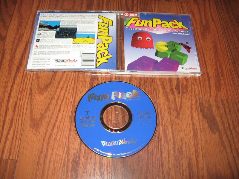 FunPack 7 Action-Packed Arcade Games! for Windows (PC, 1993) Near Mint CD-ROM