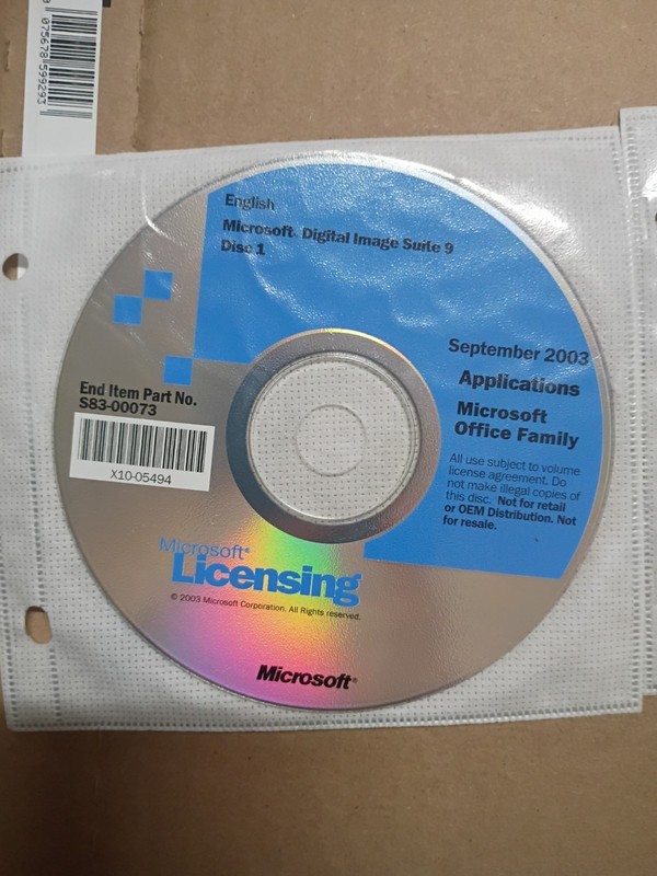 Microsoft Digital Image Suite 9 Office Software Suite CD S83-00073 S83-00183
