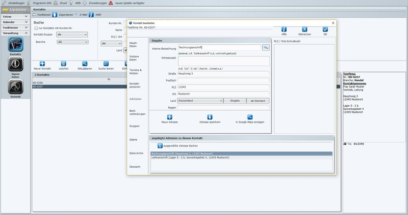 Adressen Software inkl. Terminplanung,Newsletterversand,Serienbriefe,E-Mail,EDV gallery