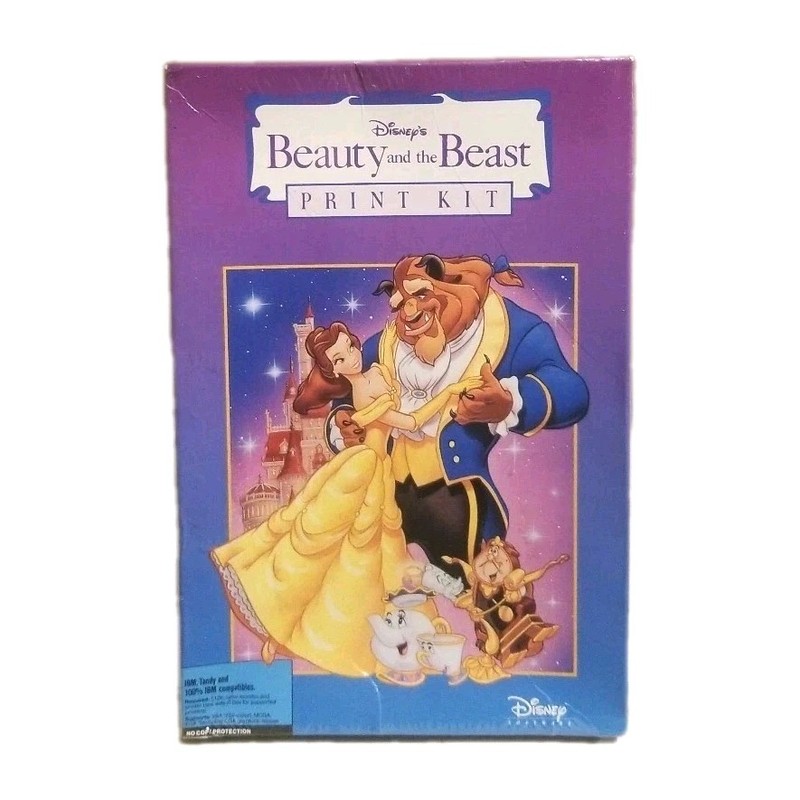 Beauty and the Beast Print Kit Disney IBM Tandy Version Vintage PC Software NEW