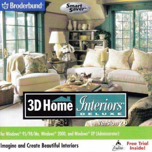 3D Home Interiors Deluxe 2.0 PC CD design inside house room decorations program!