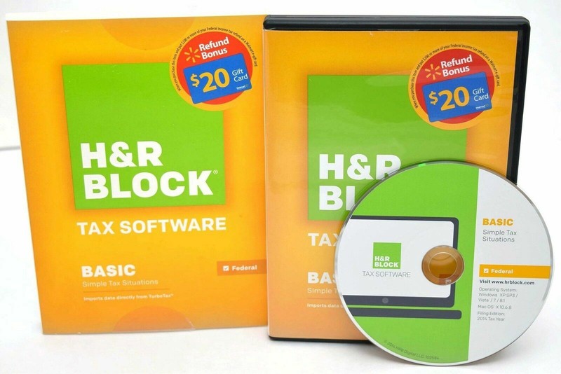 SEALED NEW H&R Block 2014 BASIC Simple Tax Situations FEDERAL ONLY Software CD gallery