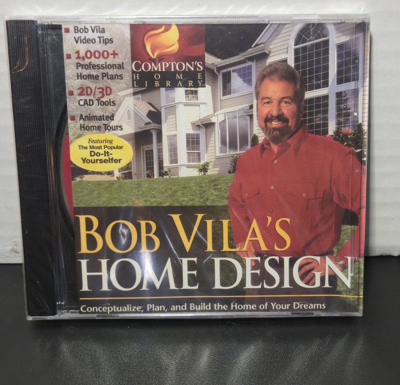 Bob Vila’s Home Design Compton’s Home Library 2 PC CD ROMS Windows 95 New Sealed