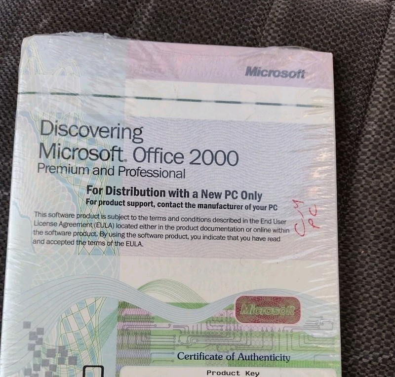 Microsoft Word 2000 Product Key New Factory Sealed