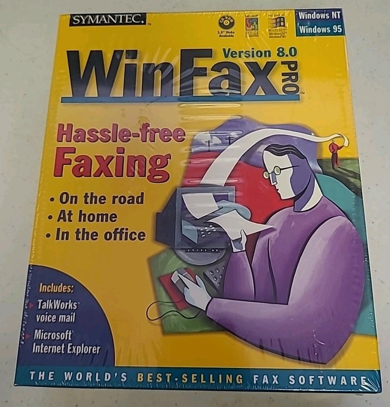 WINFAX 1997 Symantec Hassle-Free Faxing Version 8.0 Pro 95/NT SEALED!