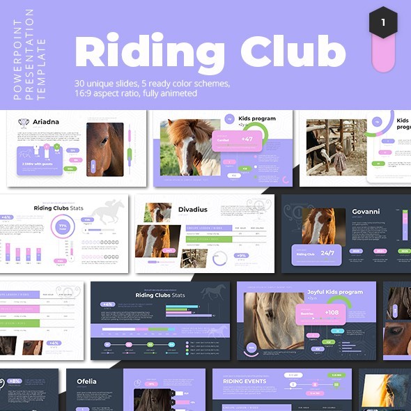 The Riding Club PowerPoint Presentation Template by SanaNik