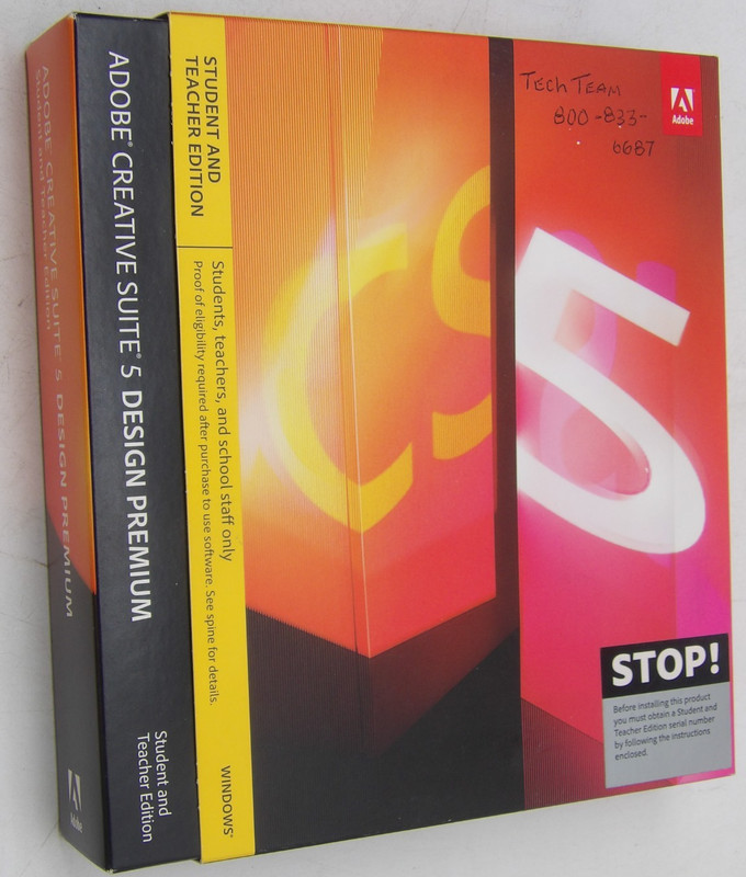 Adobe CS5 Design Premium for Windows Student Teacher Edition w/ Serial