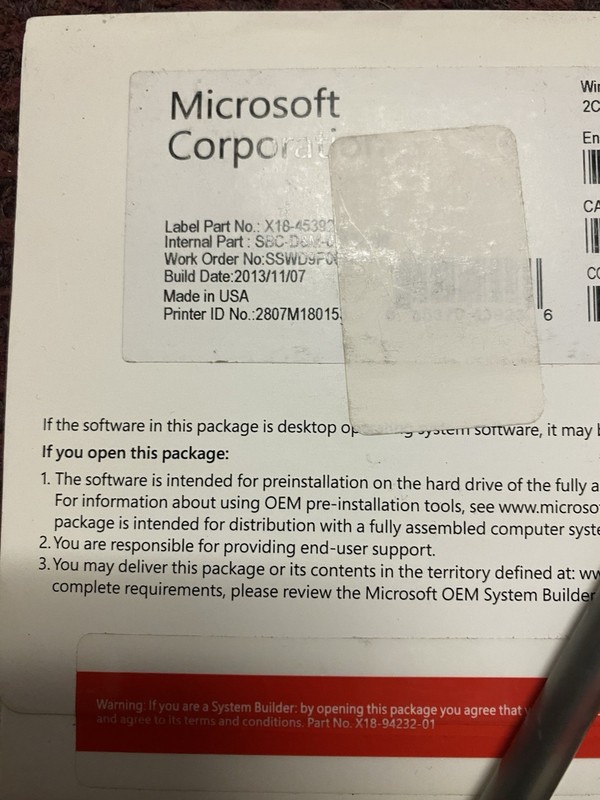 X18-45392 Microsoft Windows SVR STD 2012 x64 English Software DVD 2CPU/2VM gallery