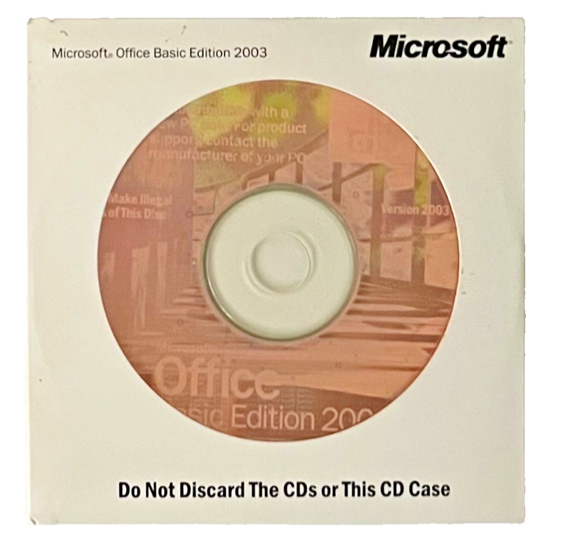Microsoft Office Basic Edition 2003 Windows CD + Product Key Code Serial Number❤