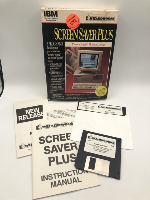 Vintage 1991 Wizard Works Screen Saver Plus – IBM TANDY PS1 – Free Shipping