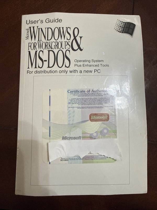Microsoft MS-DOS 6.22 & Windows for Workgroups Version 3.11 Full Version MINT