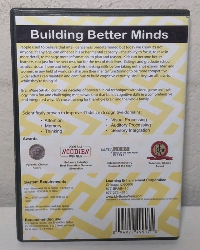 Brainware Safari Building Better Minds Ages 6+ PC/MAC CD ROM B352 gallery