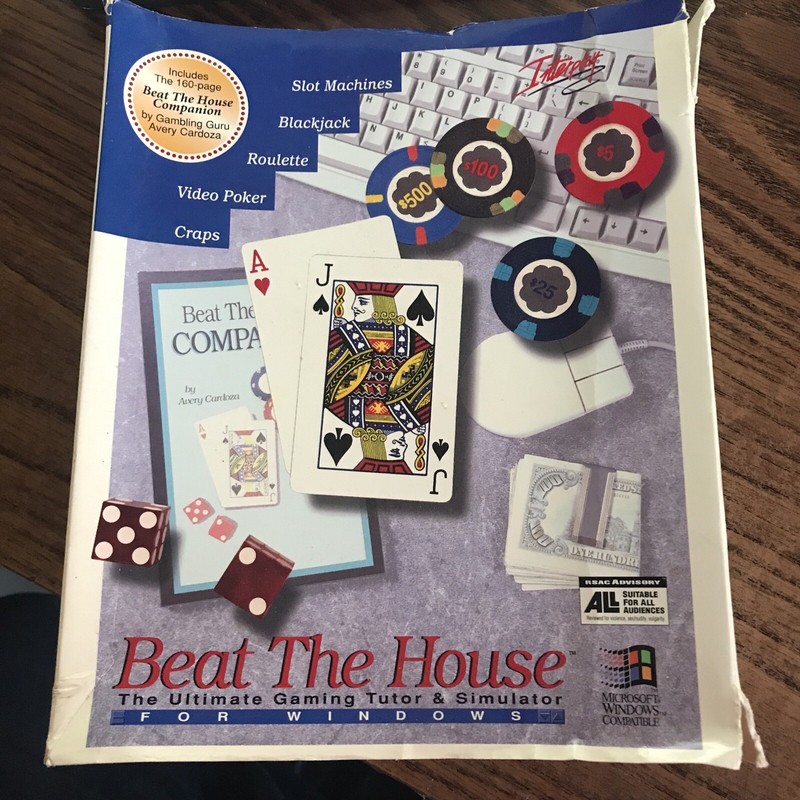 BEAT THE HOUSE – Interplay – (1993) for IBM PC – 3-1/2 Disks & Book.