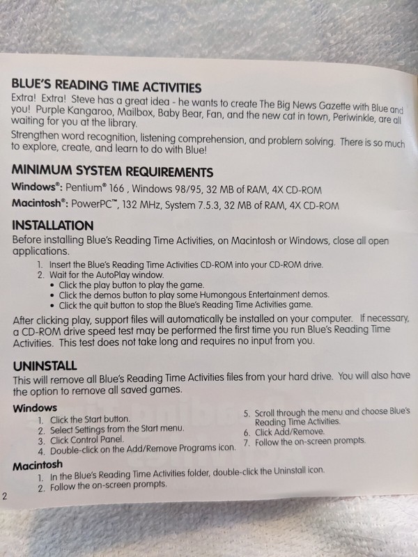 Blue's Reading Time Activities CD-ROM Windows/MAC gallery