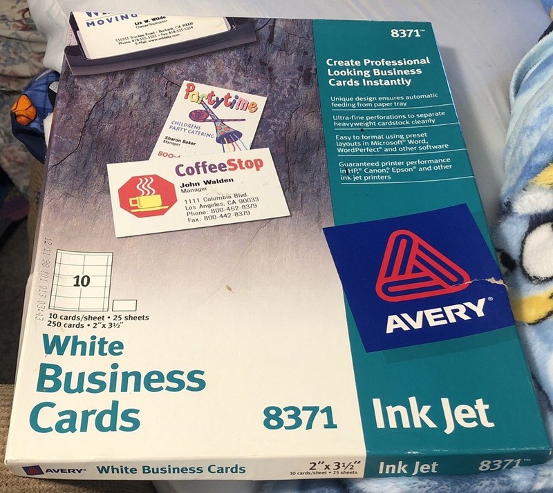 Avery 8371 Business ( 170 )Cards White 2x 3 1/2” (96) Unknown Brand (266) Total