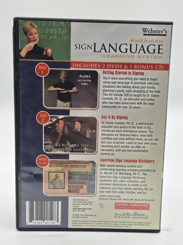 American Sign Language: Learning System NEW SEALED Includes 2 DVDs & 1 Bonus CD gallery