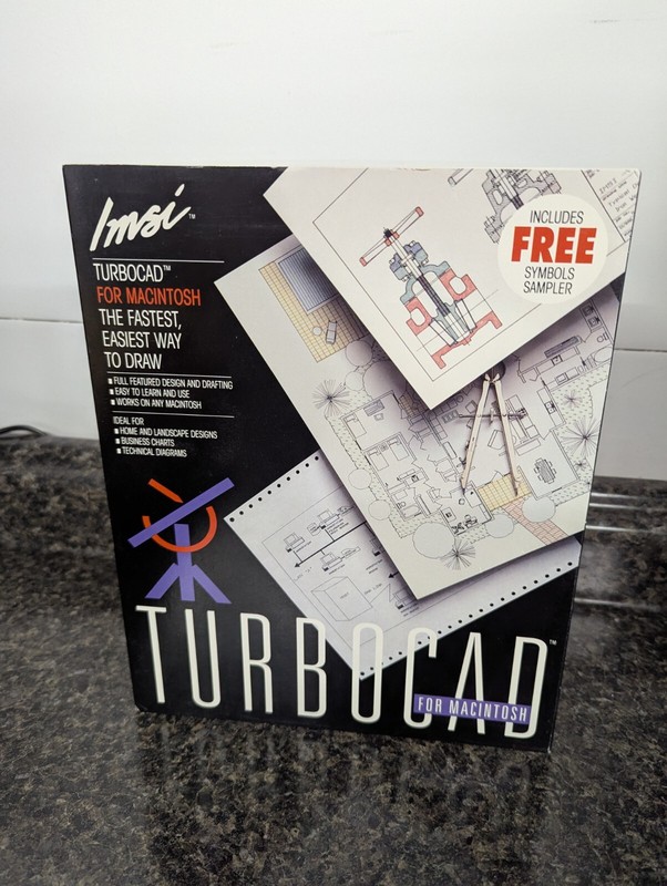 IMSI Turbocad 1.0b for Macintosh Complete NEW Manual and SEALED Disks NICE SET