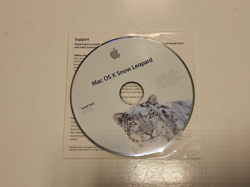 Apple Mac OS X Snow Leopard 10.6.3 Install DVD Disc for Mac 2010