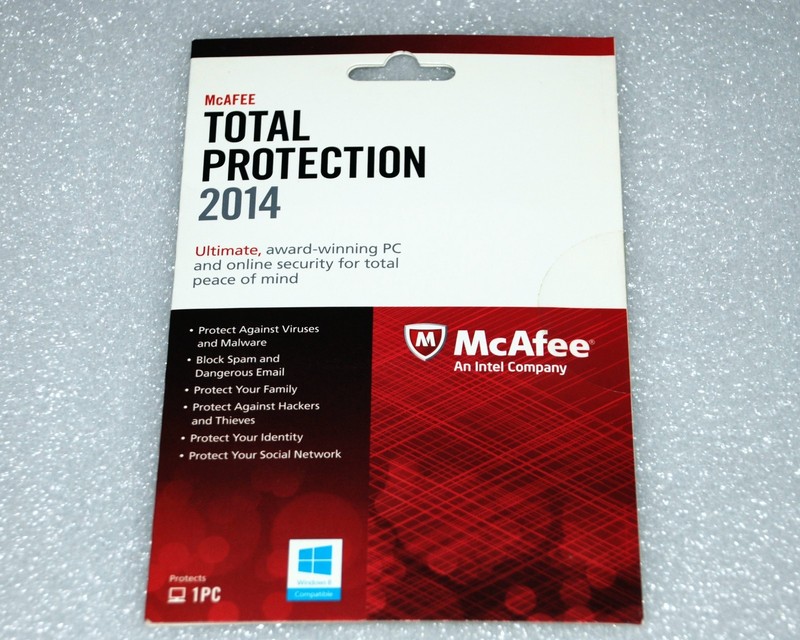 NEW McAfee Total Protection 2014 – 1 PC *NO CD Drive Needed* SEALED