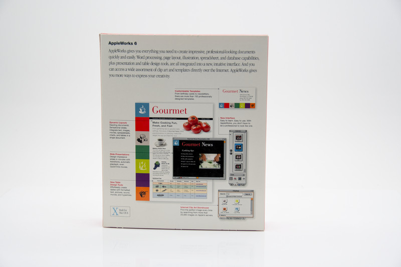 APPLEWORKS 6 Version 6.2 Software Application for Mac OS X Big Box RARE gallery