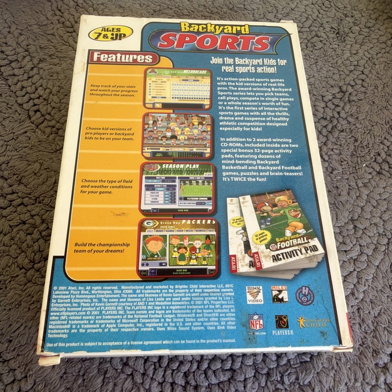 Backyard Sports: Basketball & Football PC MAC DVD 2002 NFL & NBA New Sealed gallery
