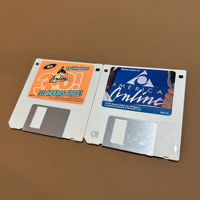 AOL 3.5” Floppy Disk America Online For Windows (2) Disks