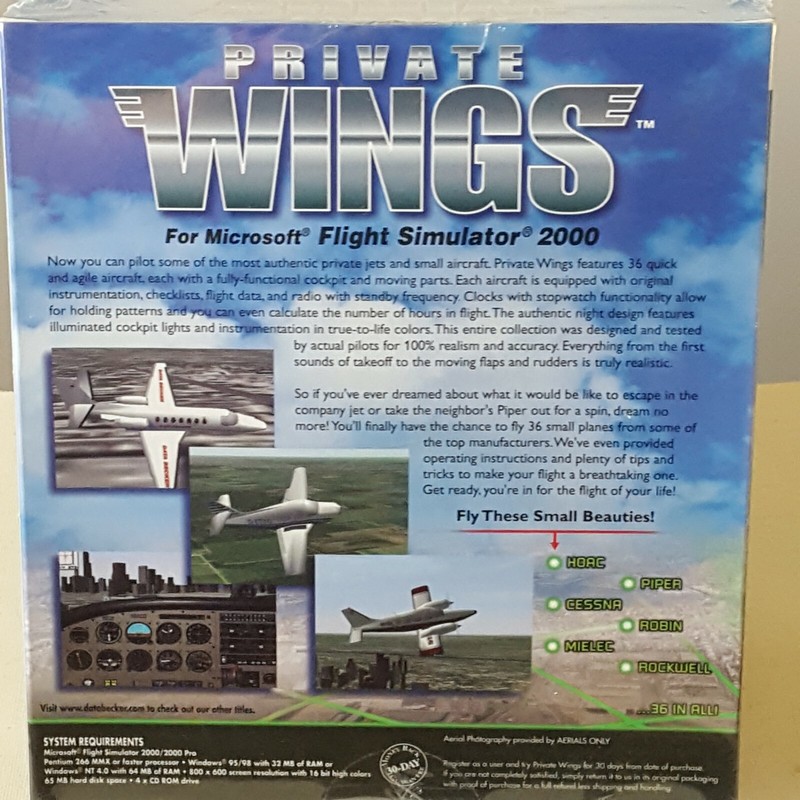 Data Becker Private Wings Add On For Microsoft Flight Simulator 2000 New Sealed gallery