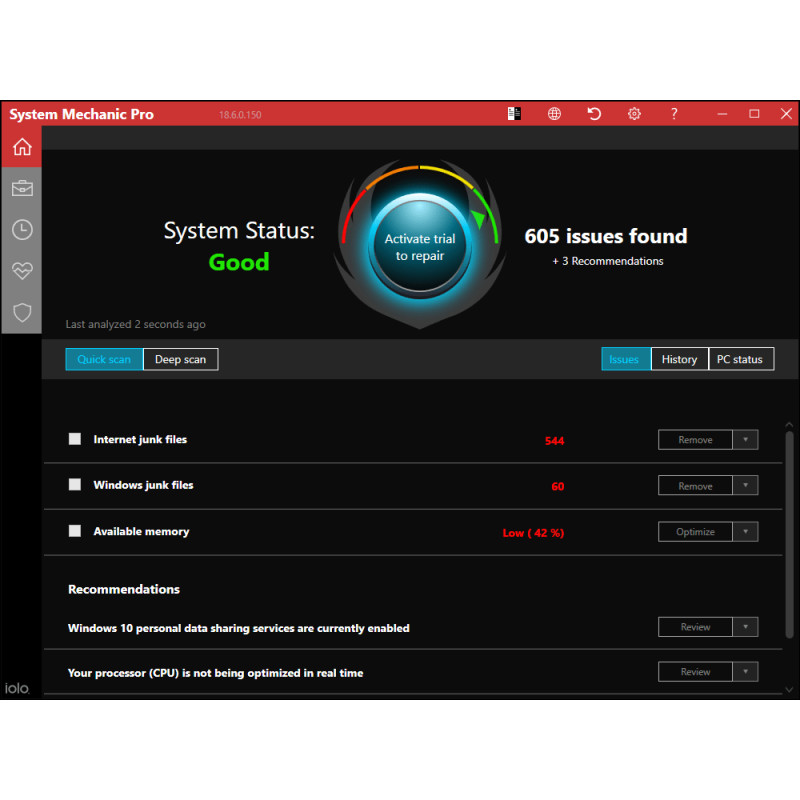 iolo System Mechanic Pro | 1 Year 10 PC | Windows | Download gallery