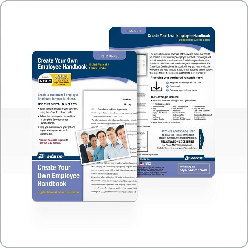 Adams Create Your Own Employee Handbook, Forms on CD (SS4324) , White gallery