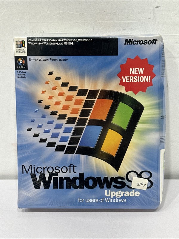 MICROSOFT WINDOWS 98 UPGRADE NEW VERSION SEALED 0398 Part X03-30200