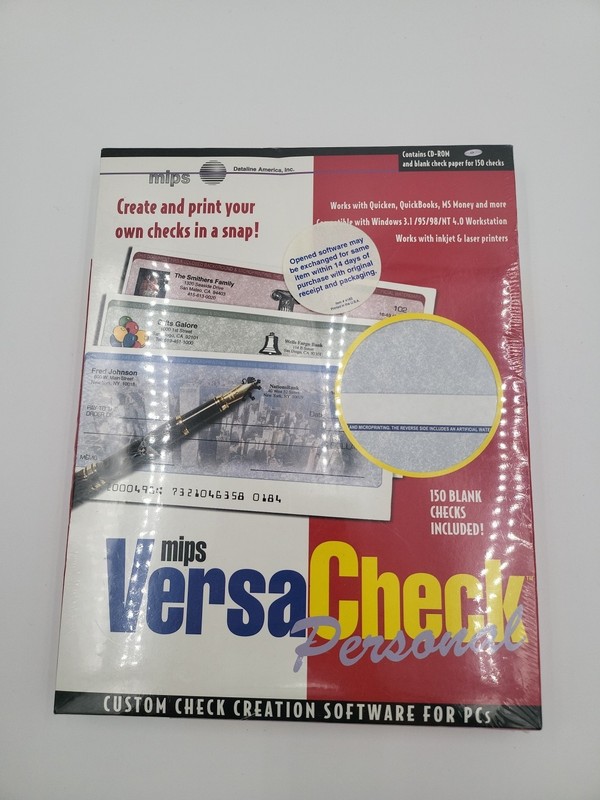 VersaCeck Check Personal 1998 w/ Blank Checks PC CD Print templates program New gallery