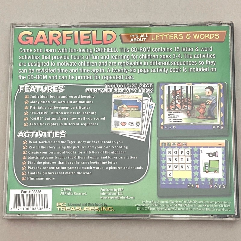 Garfield Learning PC It's All About Letters and Words Numbers and Counting gallery