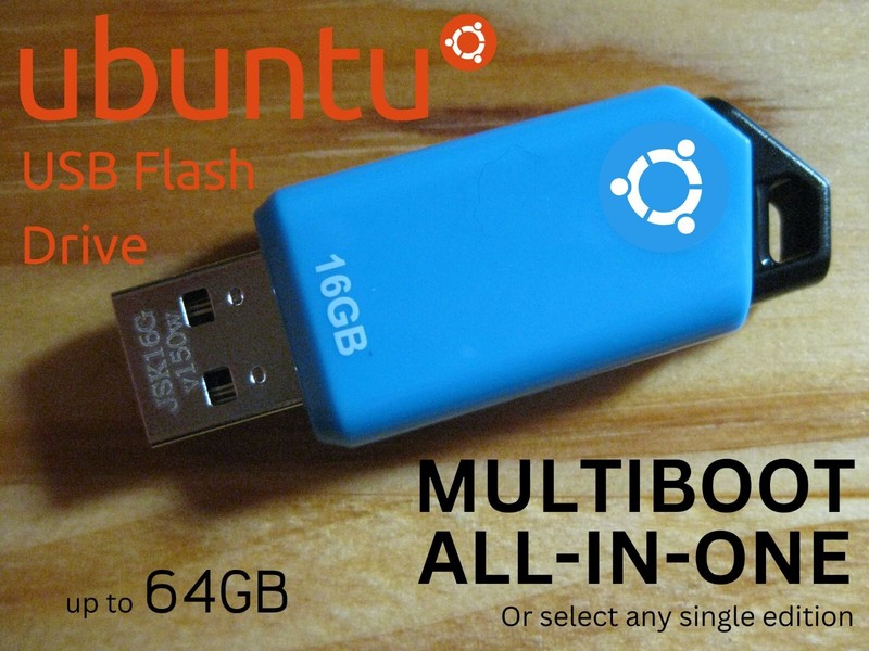 Ubuntu 22.04 Linux Multiboot 8-in-One USB Drive | Operating System All Software