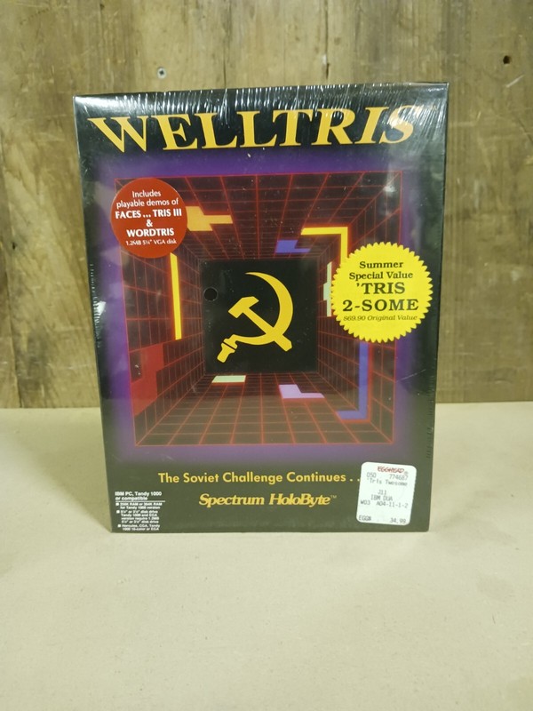 Spectrum HoloByte Welltris, IBM PC or Compatible, 256K, 5¼ or 3.5″, Brand New!