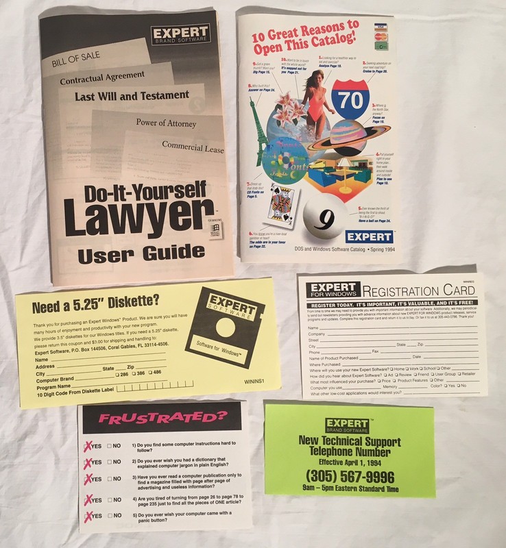 DO-IT-YOURSELF LAWYER 3.5" Disk Windows 3.1 Expert Software Boxed W/ Manual gallery