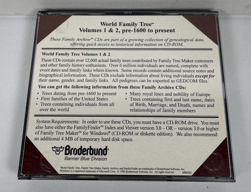 Broderbund World Family Tree Maker CD-Rom Vols 1-2 Social Security Death Index gallery
