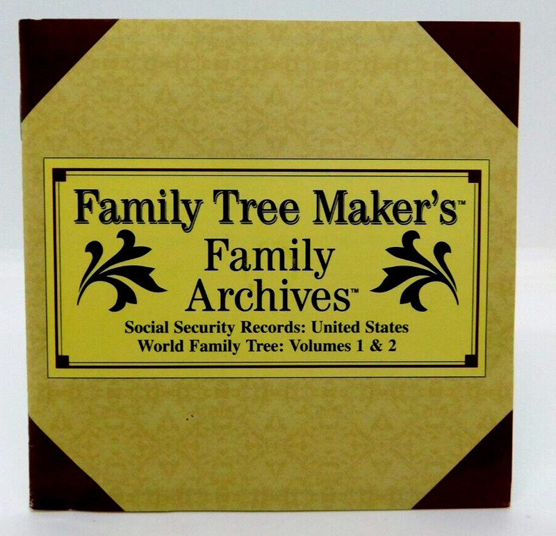 CD Rom Family Tree Makers Archives World Family Tree Broderbund Volumes 1 2
