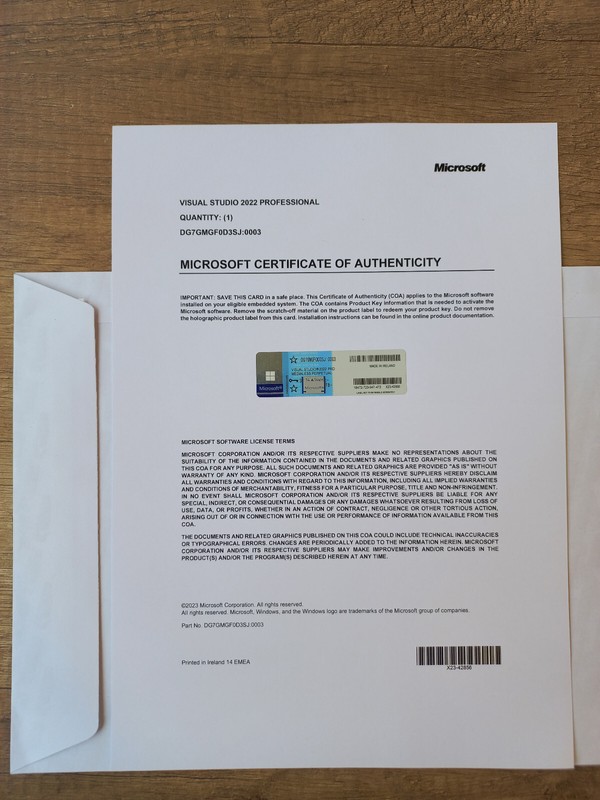 Microsoft Visual Studio 2022 Professional CoA AUTHENTIC License DG7GMGF0D3SJ gallery