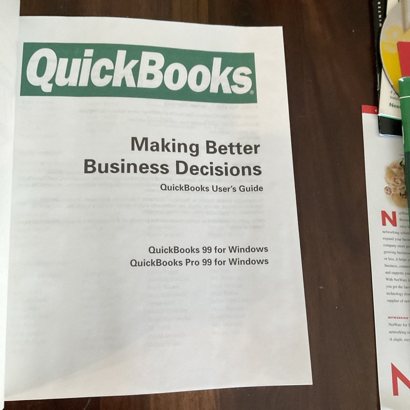 Quicken Quickbooks Pro 99 Software - Original Box Manuals & Paperwork ! gallery